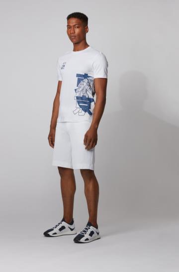 Koszulki BOSS Slim Fit Białe Męskie (Pl87918)